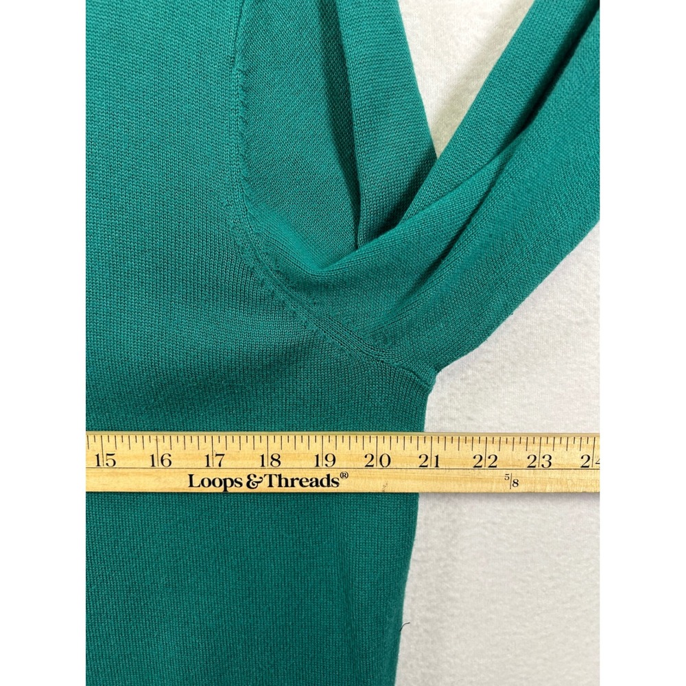 Croft & Barrow Classic Preppy Women Large Green Button Front Cardigan - Picture 4 of 9